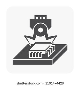 Electronics and tool icon on white.