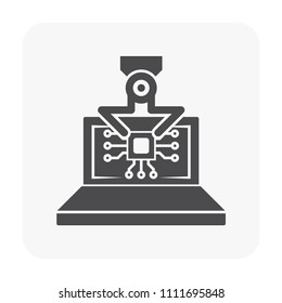 Electronics and tool icon on white.