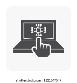 Electronics and tool icon on white.