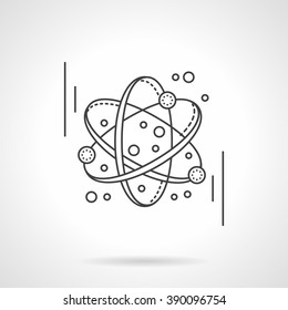 Electronics Transform. Atomic Or Molecule Model. Science And Education Concept. Flat Line Style Vector Icon. Single Design Element For Website, Business.