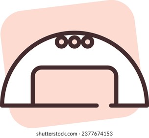Electronics UV nail lamp, illustration or icon, vector on white background.