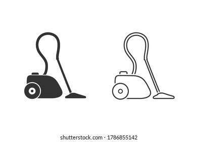 Juego de iconos de la línea de aspiradora electrónica. Ilustración del vector
