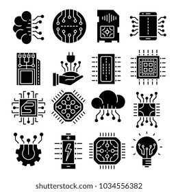 Electronics vector glyphs
