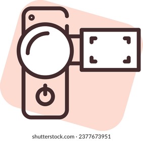 Electronics video camera, illustration or icon, vector on white background.