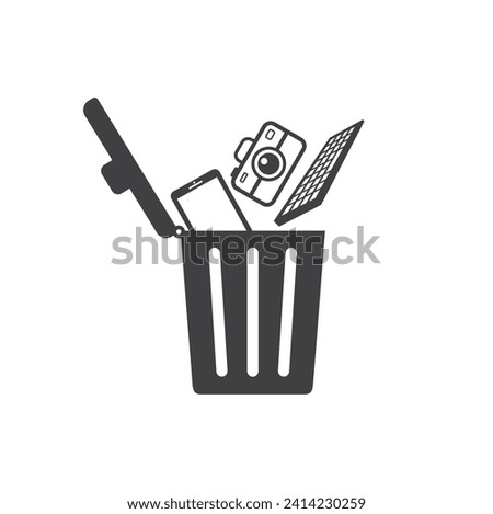 electronics waste symbol, vector art.