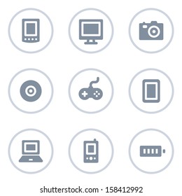 Electronics web icons, circle line series