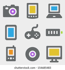 Electronics web icons color icons