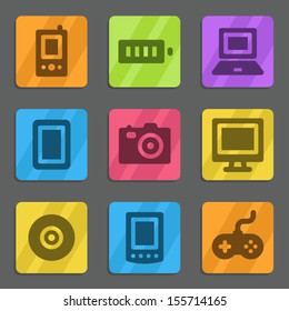 Electronics web icons color flat series