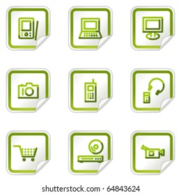 Elektronische Web-Symbole, grüne Aufkleber-Serie