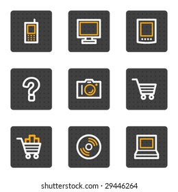 Electronics web icons, grey buttons series