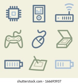 Ícones eletrônicos da web, conjunto de cores de dinheiro