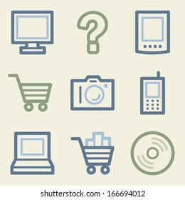Electronics web icons, money color set