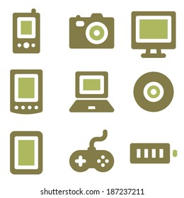 Elektronische Web-Symbole, Oliven-Mix-Set