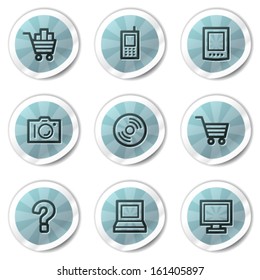 Electronics web icons set 1, blue shine stickers series