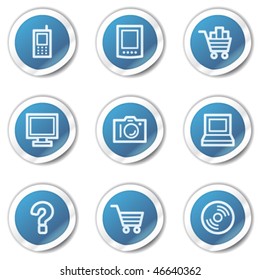 Electronics web icons set 1, blue sticker series