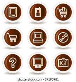 Electronics web icons set 1, chocolate buttons