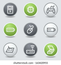 Electronics web icons set 2, circle buttons