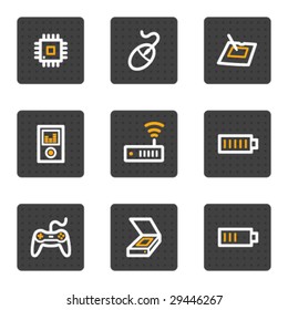 Electronics web icons set 2, grey buttons series