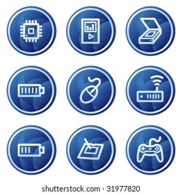 Electronics web icons set 2, blue circle buttons series