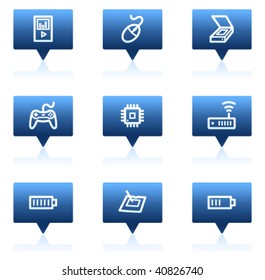 Electronics web icons set 2, blue speech bubbles sticker series