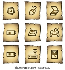 Electronics web icons set 2, papyrus series