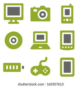 Electronics web icons set, kiwi series