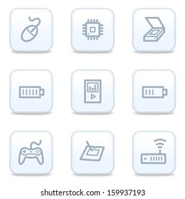 Iconos web electrónicos, botones cuadrados