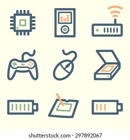 Electronics web icons, square buttons