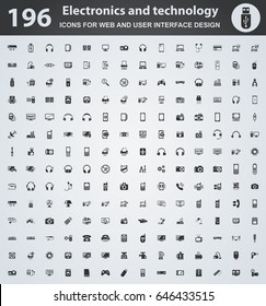 electronics web icons for user interface design