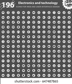 electronics web icons for user interface design