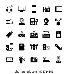 Electronics,gadgets and devices icon set. Vector symbols.
