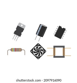 electronict component icon set element design 