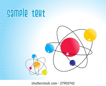 electrons spinning around the nucleus  in an atom