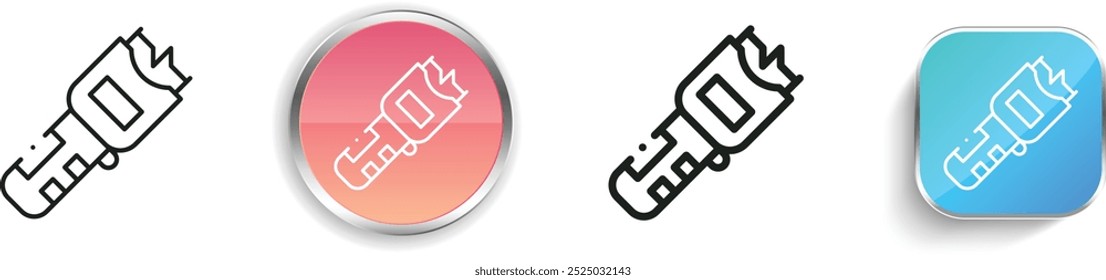 electroshock icon. Thin Linear, Regular and Button Style Design Isolated On White Background