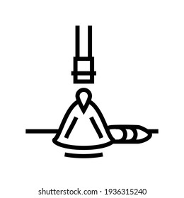 electroslag welding line icon vector. electroslag welding sign. isolated contour symbol black illustration