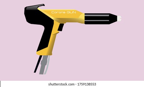 Electrostatic Corona Gun for powder coating black and yellow