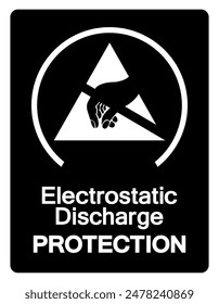 Signo de símbolo de protección de descarga electrostática, Ilustración vectorial, aislado en etiqueta de fondo blanco .EPS10