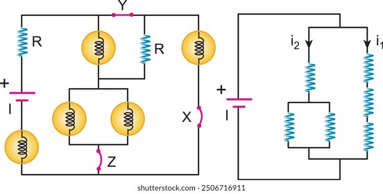 electrostático, electricidad, electrificación, más, menos, polo, física, visual, Vector, lección de física, resistencia, corriente, ohmio, alambre, experimento, fuente, luz