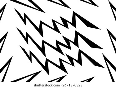 Electrostatic Pulse An Abstract Gradient Background with a Dynamic Jagged Black and White Zigzag Pattern and Seamless Repeating Texture