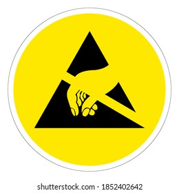 Electrostatic Sensitive Device (ESD) Symbol Sign, Vector Illustration, Isolate On White Background Label .EPS10