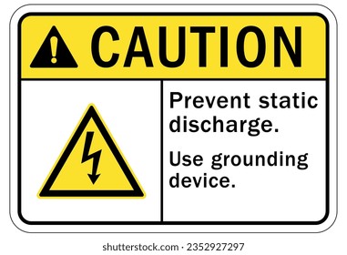 Electrostatic warning sign and label