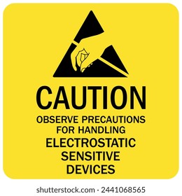 Electrostatic warning sign and labels