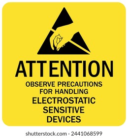Electrostatic warning sign and labels