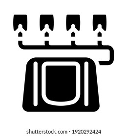 electrotherapy equipment glyph icon vector. electrotherapy equipment sign. isolated contour symbol black illustration