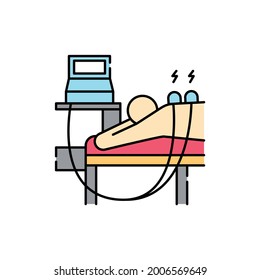 Electrotherapy сolor line icon. Pictogram for web page, mobile app, promo. UI UX GUI design element. Editable stroke.