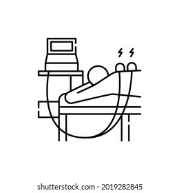 Electrotherapy сolor line icon. Pictogram for web page, mobile app, promo. UI UX GUI design element. Editable stroke.