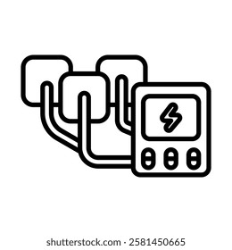 Electrotherapy Vector Line Icon Design