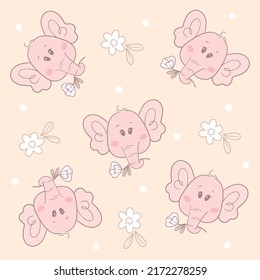 Elefante bebe tierno ilustracion lindo