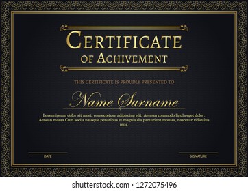 Elegaant certificate template vector with lucury and modern pattern background