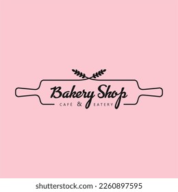 elegan bakery logo, emblem set bakery shop